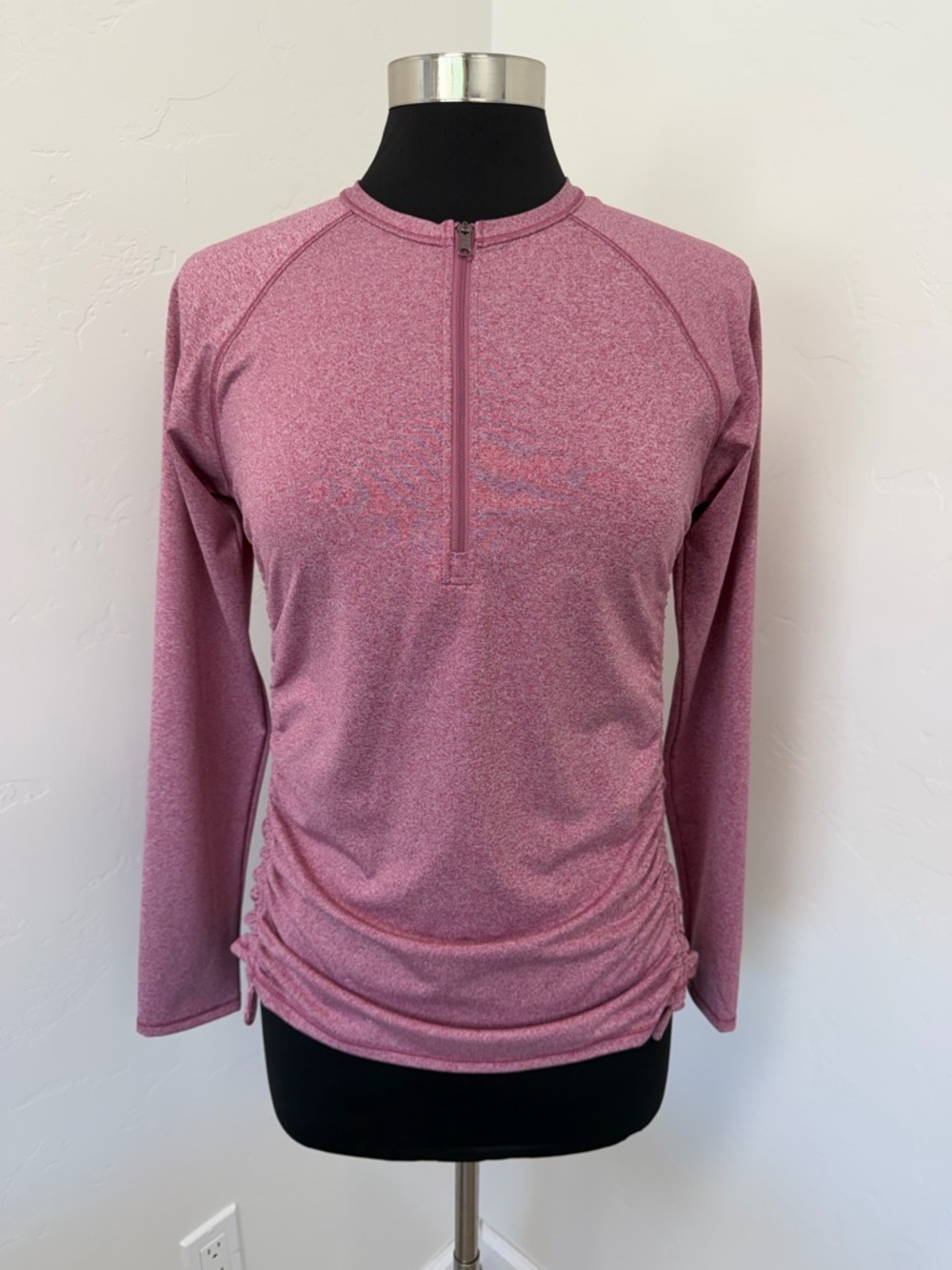 NWT CALIA by Carrie Underwood Long Sleeve Half-Zip in Dusty Rose Top Size M